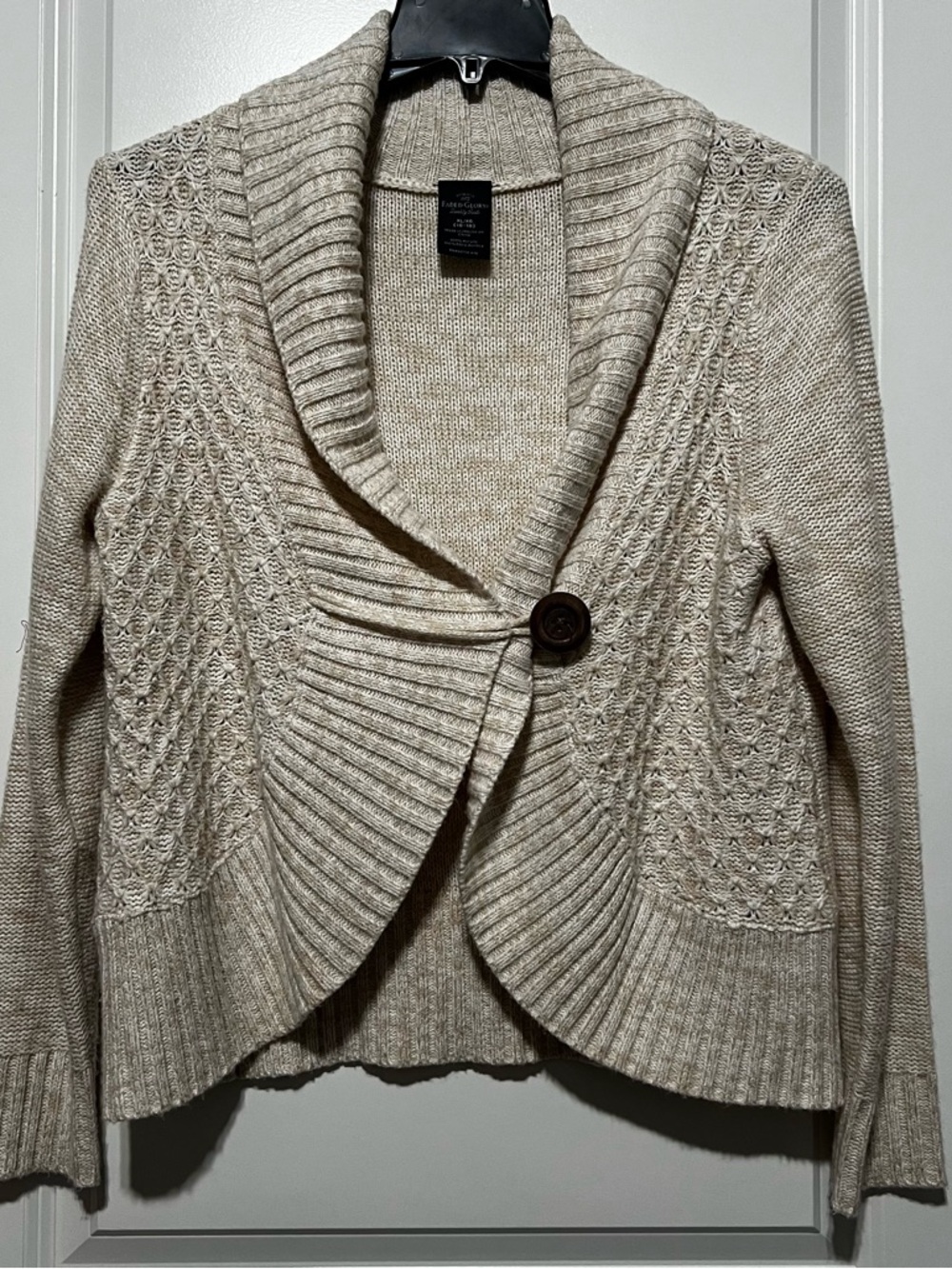 Faded Glory Women’s Open Front Cardigan in Oatmeal Heather